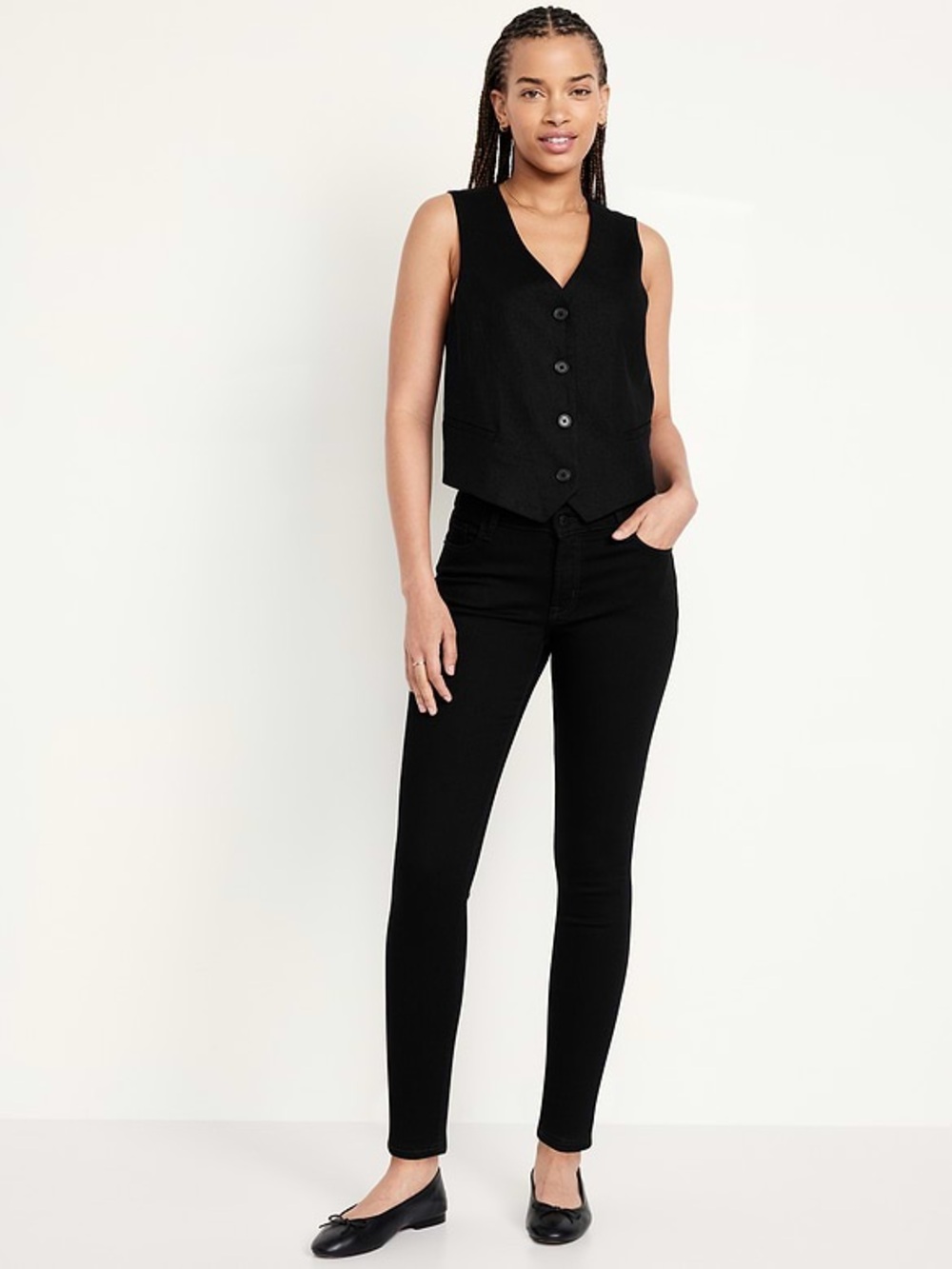 Old Navy Mid‑Rise Rockstar Super Skinny Jeans – Black, Size 8